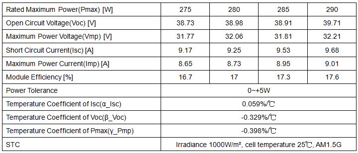 60 cells 290W dual glass multicrystalline solar module Ex2
